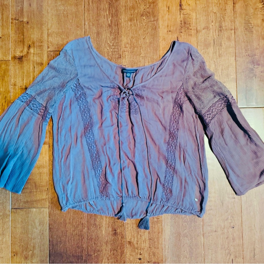 American Eagle Outfitters Mauve Lace Blouse